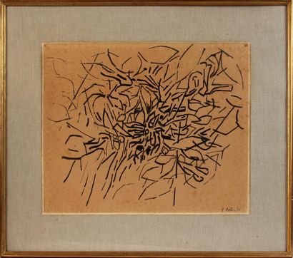 null Gustaaf BOLIN (1920-1999)
Composition abstraite
Encre de chine, signée en bas...