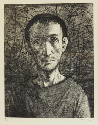 null MICHEL CIRY (1919)
Portrait d'homme en buste
Lithographie, signée et datée 70...
