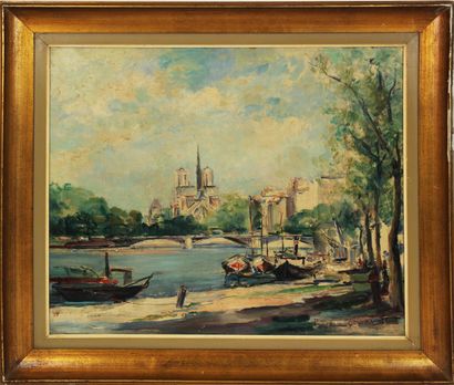 null PIERRE ERNEST KOHL (1897-1985)
Notre-Dame depuis les bords de la Seine
Huile...