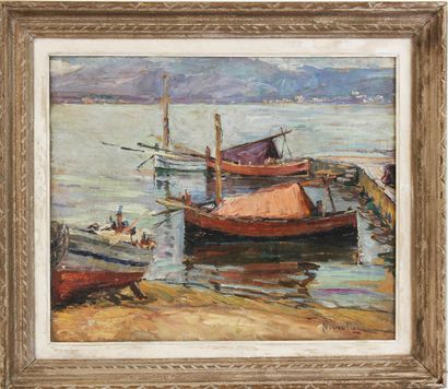 null MARIE-ANNE DE NIVOULIES PIERREFORT (1879-1968)
Barques dans un port du midi...