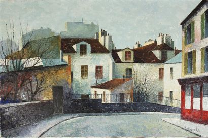 null JOSEP M. VAYREDA CANADELL (1932-2001)
Vue de Montmartre
Huile sur toile, signée...