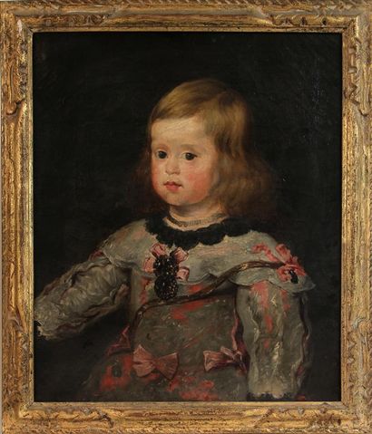 null D'après VELASQUEZ
Portrait d'enfant
Huile sur toile (restaurations)
Haut. :...