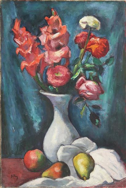 null MANUEL ORTIZ DE ZARATE (1886-1946)
Bouquet de fleurs
Huile sur toile, signée...