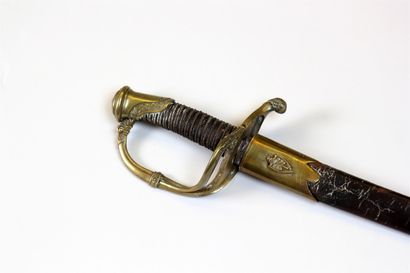 null Sabre d'officier d'infanterie, modèle 1821, garde à deux branches, poignée en...