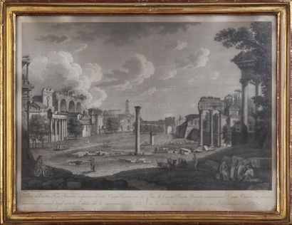 null D'APRÈS FRANCISCO MORELLI
Vue du Colisée, vue du Forum et vue du Mausolée d'Adrien
Trois...