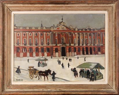 null YVES BRAYER (1907-1990)
Le Capitole de Toulouse sous la neige
Huile sur toile,...