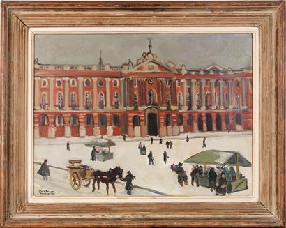 null YVES BRAYER (1907-1990)
Le Capitole de Toulouse sous la neige
Huile sur toile,...