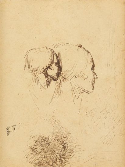 null JEAN-FRANÇOIS MILLET (1814-1875)
Etude de visage
dessin