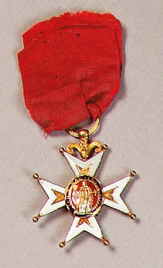 null Croix de chevalier d'un modèle de la Restauration portée sous la Monarchie de...