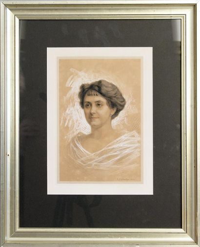null FRANCIS BELLANGER (1885-?)
Portrait présumé de la femme de l'artiste
Dessin...
