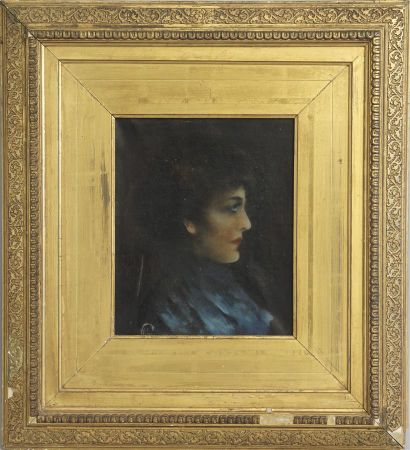 null FUSSLI, ÉCOLE AUTRICHIENNE DU XIXe SIÈCLE
Portrait de femme de profil
Huile...