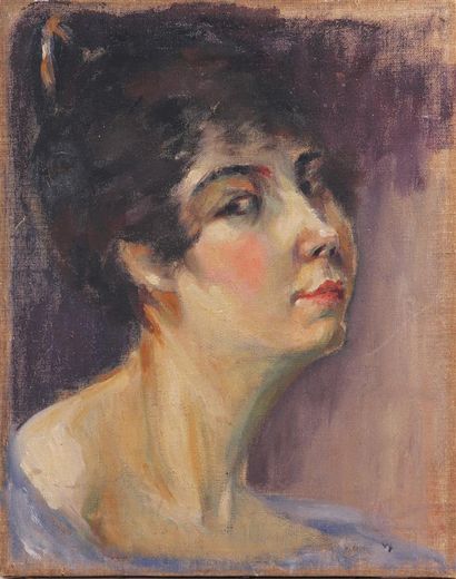 null ÉCOLE FRANCAISE DU DÉBUT DU XXe SIÈCLE
Portrait de femme de profil
Huile sur...