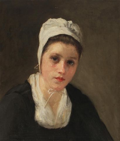 null ATTRIBUÉ À JOSEPH BAIL (1862-1921) 
Portrait de femme
Huile sur toile 
Rentoilée...