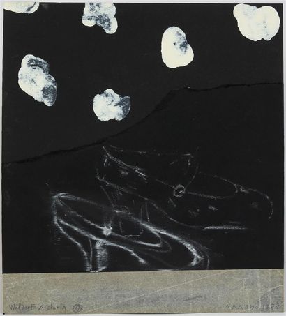 null EDUARDO ARROYO (NÉ EN 1937)
Les souliers
Collage, peinture et craie blanche...