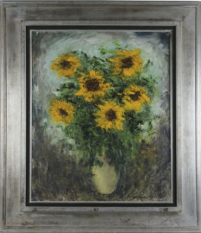 null Jacques Michel G. DUNOYER (1933-2000)
Vase de tournesols
Huile sur toile, signée...
