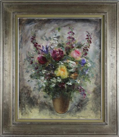 null Jacques Michel G. DUNOYER (1933-2000)
Vase de fleurs
Huile sur toile, signée...
