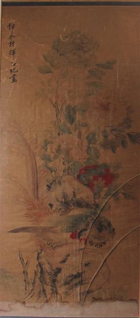 null Deux peintures japonaises XVIIIème et XIXème siècle
Branchages fleuris et insectes...