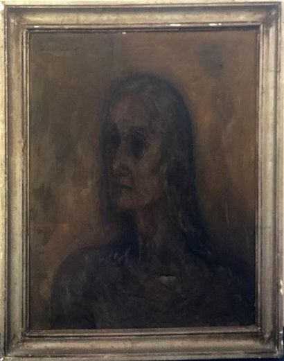 null Léon ZACK (1892-1980)
Portrait de femme 
Huile sur toile signée en haut à gauche
Accidents
Haut....