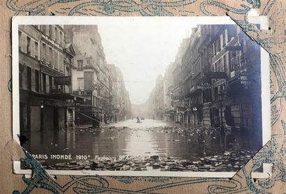 null Album de CARTES POSTALES avec inondation de Paris 1910, Chasse à Rambouillet,...