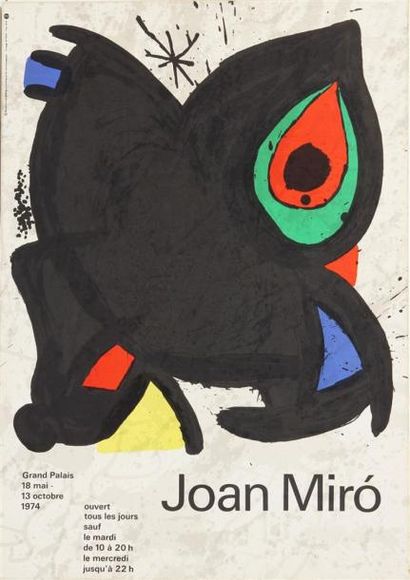 null AFFICHE entoilée: Joan Miro - 1974 au Grand Palais
Haut. 60 cm - Larg. 42 c...