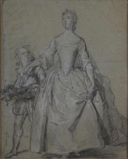 null FRANÇOIS DE TROY (1645-1730)
Portrait de femme en pied accompagnée d'un page
Pierre...