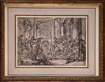 null ATTRIBUÉ À JEAN-BAPTISTE DESMARAIS (PARIS 1756-1813)
Scène d'histoire
Plume,...