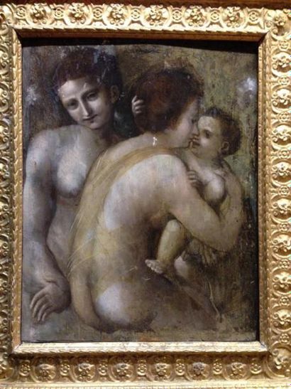 null ÉCOLE MILANAISE VERS 1550, SUIVEUR DE GIAMPIETRINO 
Deux femmes et un enfant...