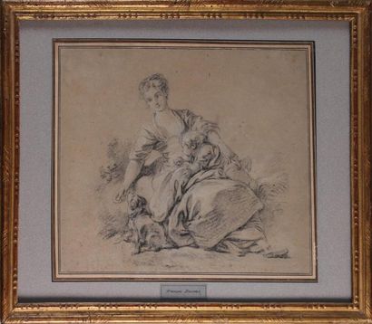 FRANÇOIS BOUCHER (1703-1770)
Femme et enfant...