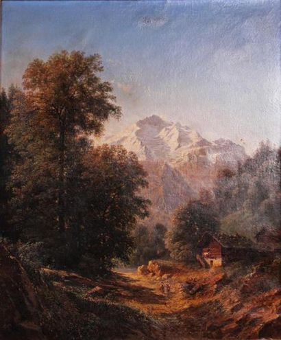 null ÉLISABETH COLLIN FORT-SIMÉON (ACTIVE AU MILIEU DU XIXe SIÈCLE)
Paysages de montagne...