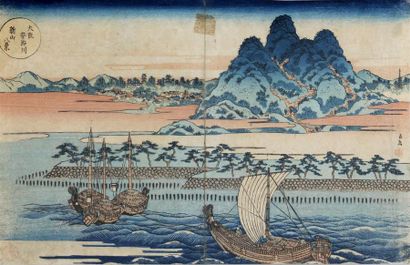 null YASHIMA GAKUTEI (1786-1868)
Oban yoko-e de la série "Osaka hakkei", les huit...