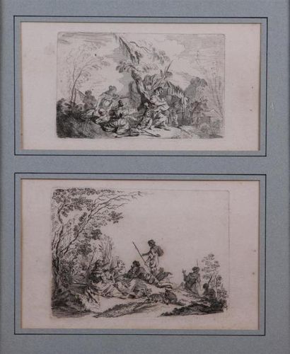 null JACQUES PHILIPPE LE BAS (1707-1783)
Scènes champêtres
Quatre eaux-fortes dans...