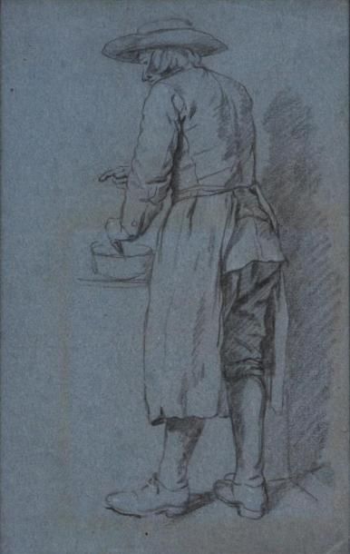 null JAN JOSEFSZ HOREMANS (1682-1759)
Homme debout vu de dos
Pierre noire et craie...