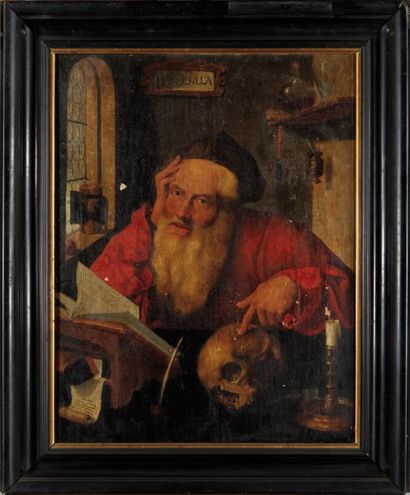 Attribué à MARINUS van REYMERSWAELE (né en Zeeland vers 1493-après 1567) SAINT JÉRÔME...