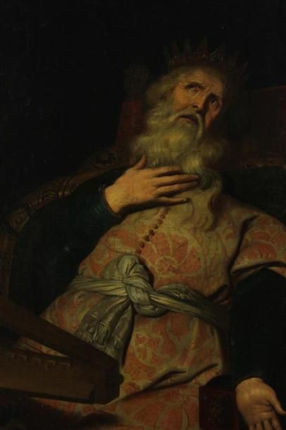 null ATTRIBUÉ À CASPAR DE CRAYER (1584-1659) 
Le roi David
Huile sur toile
Haut....