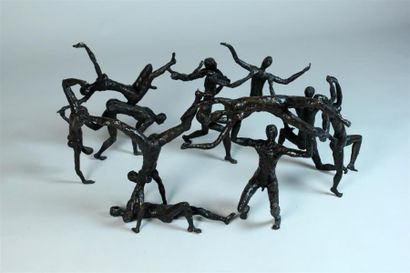 null FRANCIS WARIN (NÉ EN 1930)
La ronde des acrobates 
Épreuve en bronze à patine...