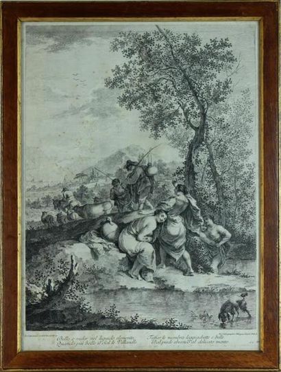 null D'APRÈS ZUCCARELLI PAR WAGNER
Scènes pastorales
Quatre estampes en noir,
XVIIIe...
