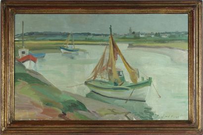 null TRAFFORD PARTRIDGE KLOTS (1913-1976)
Le port de Billiers, Morbihan
Huile sur...