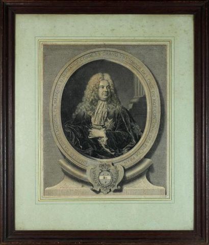null D'APRÈS RIGAUD PAR DREVET
Portrait de Charles Gaspard Dodun
Gravure en noir,...