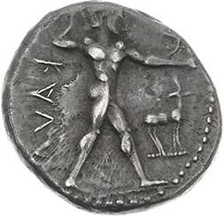 null ITALIE - BRUTTIUM : Caulonia (480-388 av. J.-C.) 
Statère. 8,02 g. Apollon debout...