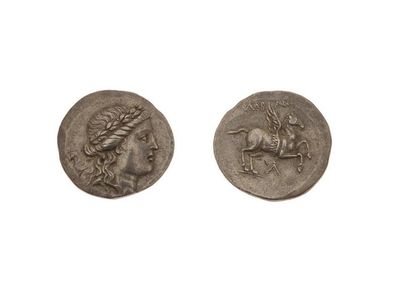 null CARIE : Alabanda (167-166 av. J.-C.) 
Tétradrachme. 16,84 g. Tête laurée d'Apollon...