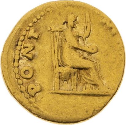 null VITELLIUS (69)
Auréus (69). Rome. 7,25 g. Sa tête laurée à droite. R/ Vesta...