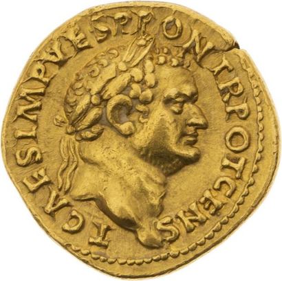 null TITUS (79-81) 
Auréus (73). Rome. 7,38 g. Sa tête laurée à droite. R/ La statue...