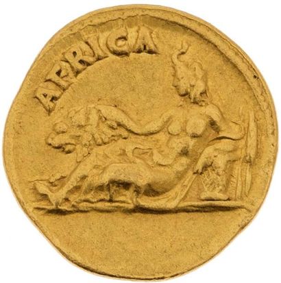 null HADRIEN (117-138) 
Auréus (136). Rome. 7 g. Son buste nu, drapé à gauche. R/...