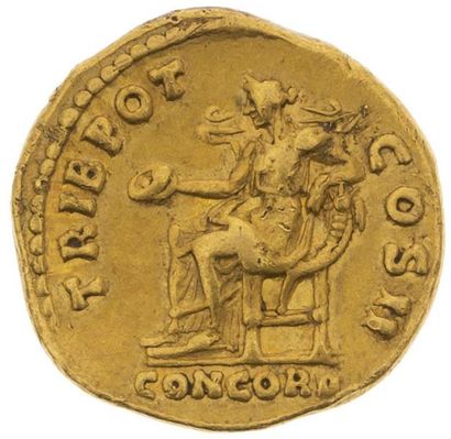 null AELIUS (136-138) 
Auréus (137). Rome. 7,20 g. Son buste nu et drapé à droite....