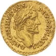 null ANTONIN le Pieux (138-161) 
Auréus (155-156). Rome. 7,04 g. Sa tête laurée à...
