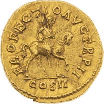 null LUCIUS VÉRUS (161-169)
Auréus (162). Rome. 7,26 g. Son buste nu et drapé à droite....