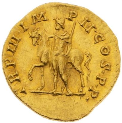 null COMMODE (177-192)
Auréus (178). Rome. Son buste imberbe lauré, drapé et cuirassé...