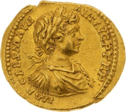 null CARACALLA (198-257) 
Auréus (198). Rome. 7,16 g. Son buste jeune lauré, drapé...