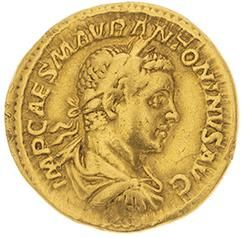 null ELAGABALE (218-222) 
Auréus. Rome (219). 6,50 g. Son buste lauré, drapé et cuirassé...