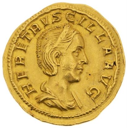 null ETRUSCILLE, épouse de Trajan Dece 
Auréus (250-251). Rome. 5,42 g. Son buste...